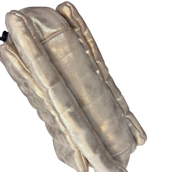 Think Royln Gold Crossbody With Chain Strap and Striped Strap - Picture 7 of 8